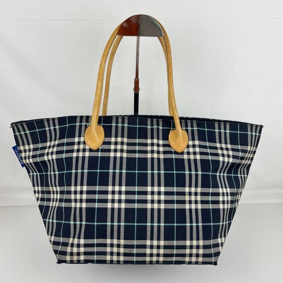 Burberry Handbags - Burberry Canvas and Leather Nova Check Tote - Authenticity Certified